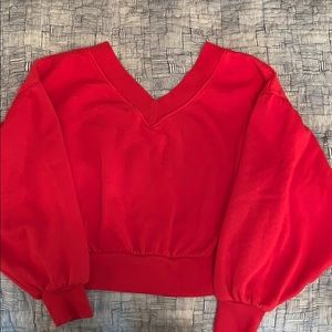 vintage v-neck cropped boxy sweatshirt